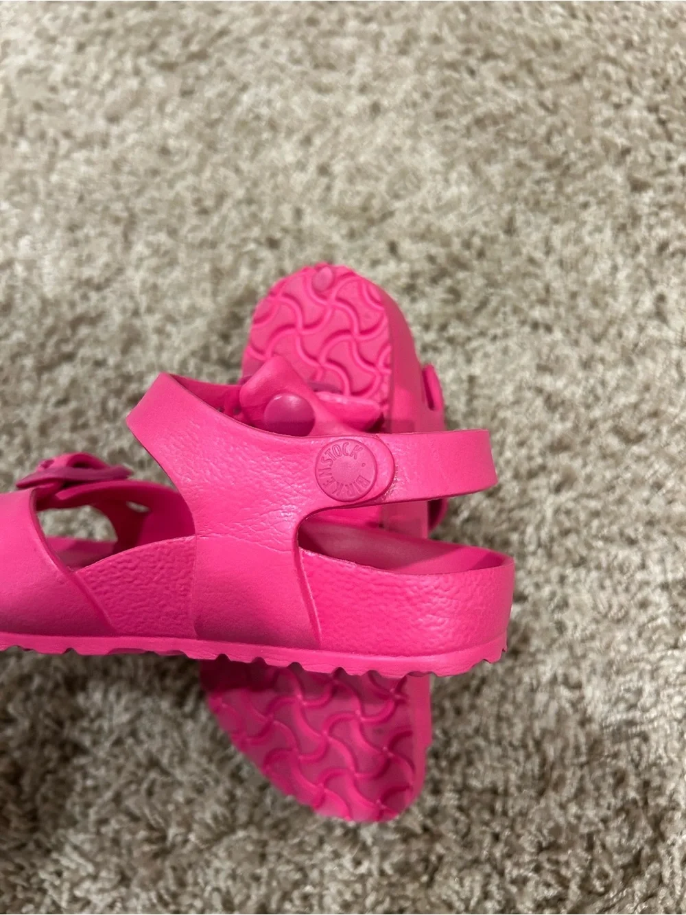 Kids Pink Adjustable Birkenstock Strap Sandals